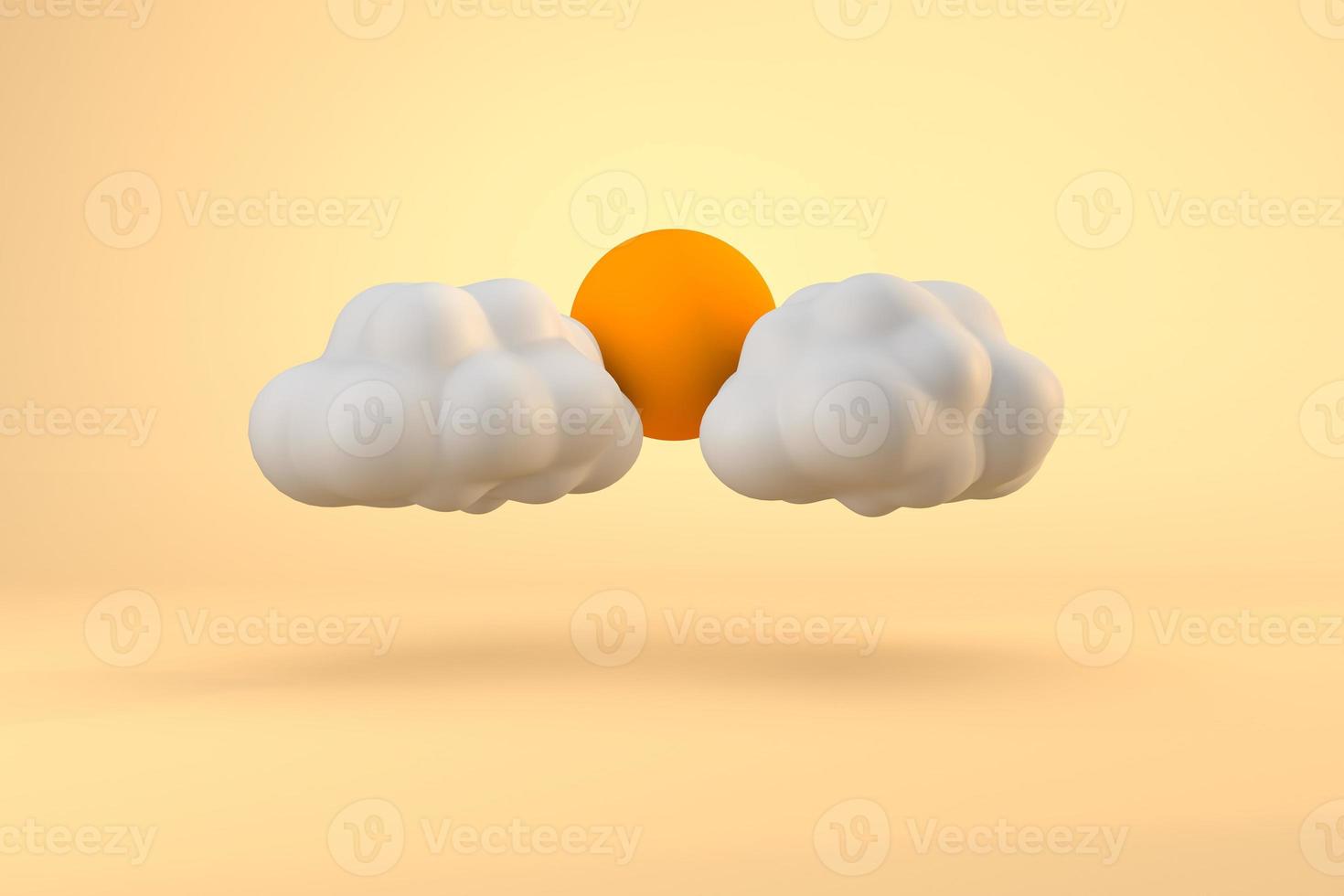Due nuvole e sole un' 3d Cloudscape concetto di tempo metereologico foto