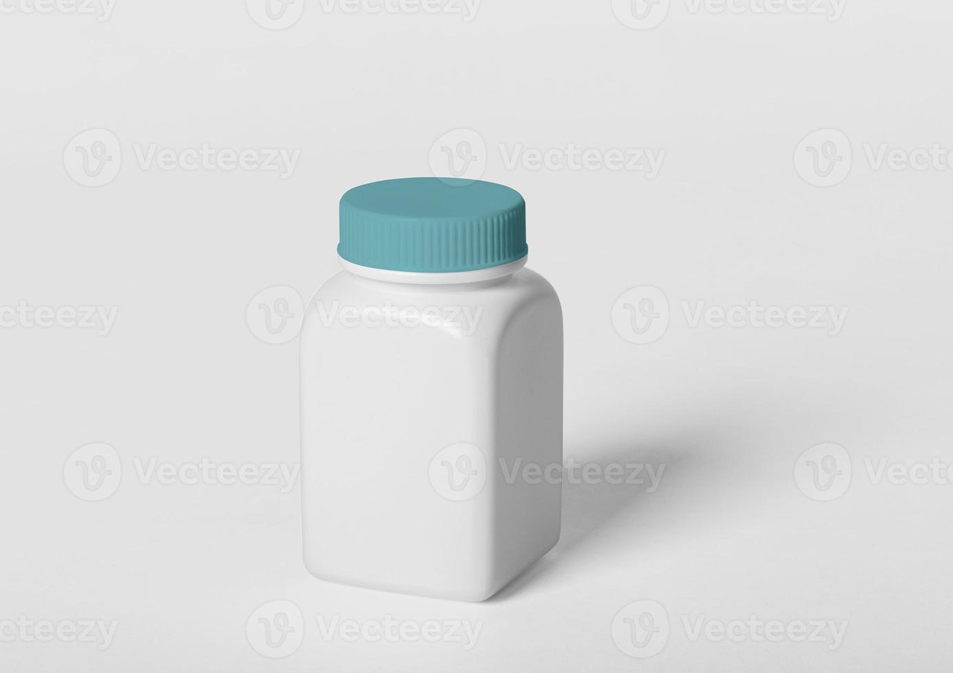 pillola bottiglia modello con copia spazio per il tuo logo o grafico design foto