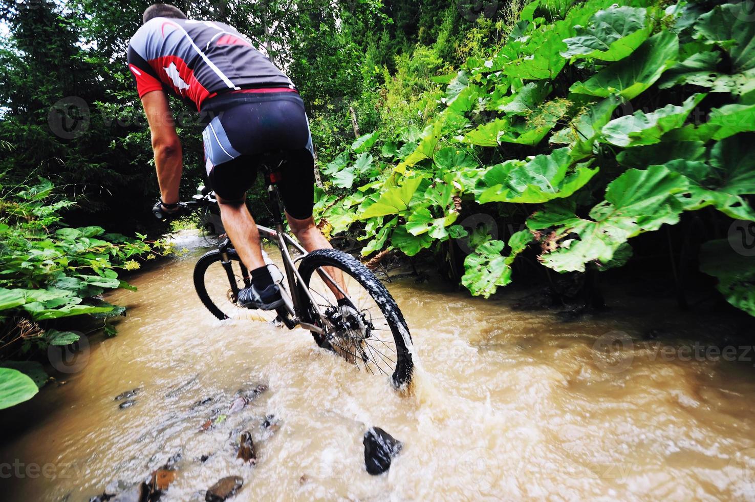 uomo su bicicletta foto