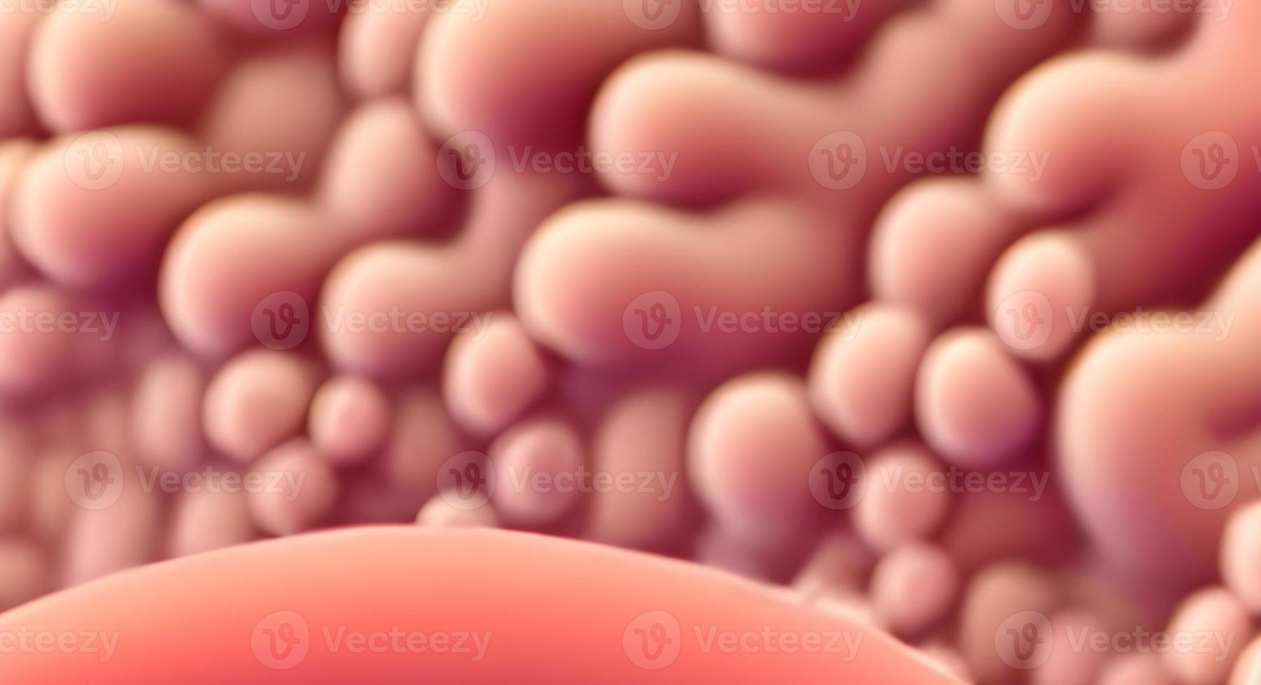 virus e batteri di vario forme contro un' blu sfondo. concetto di scienza e medicinale. interpretazione foto