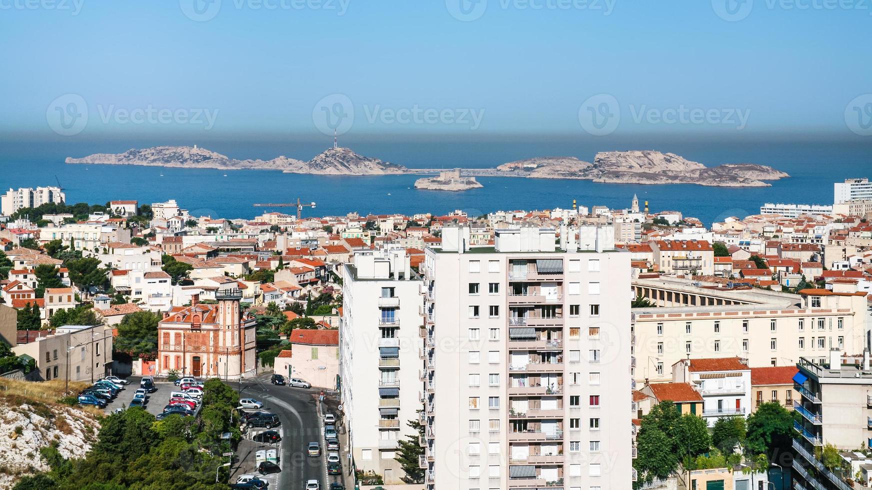 sopra Visualizza di moderno quartiere di Marsiglia città foto