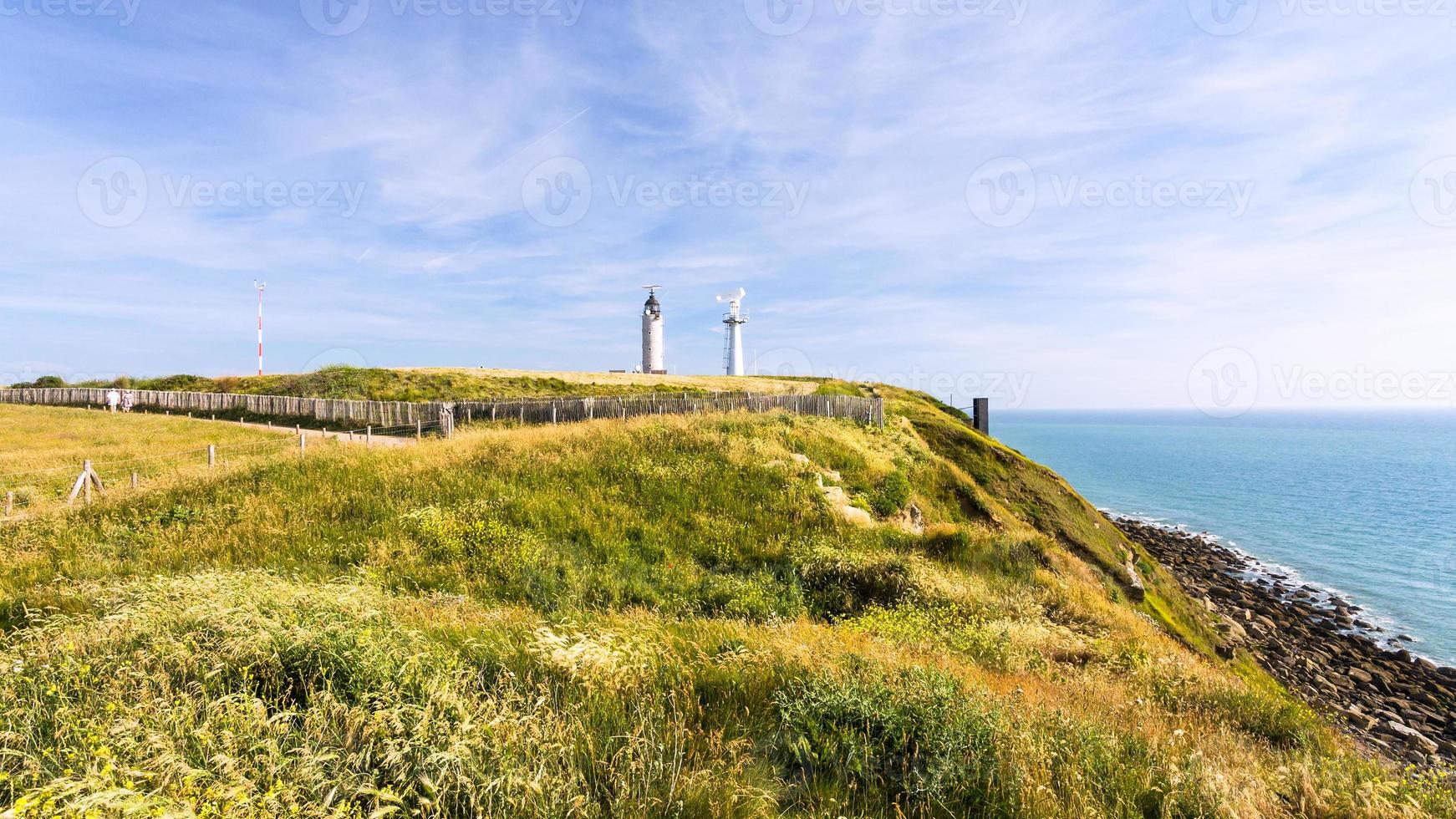 faro su berretto gris-nez di inglese canale foto