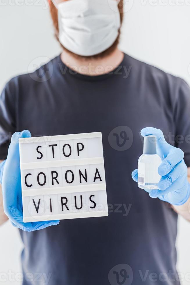 fermare coronavirus concetto foto