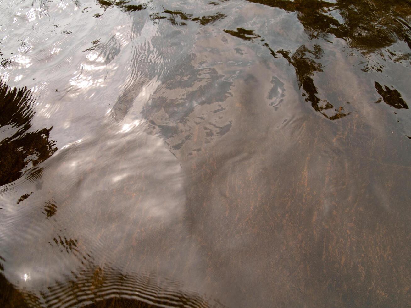 Immagine di increspature su superficie di acqua con luce del sole uso per sfondo Immagine, copia spazio foto