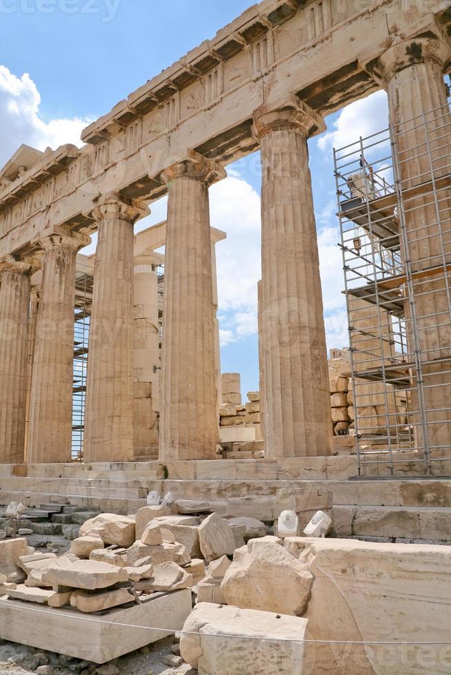 colonne di partenone, acropoli, Atene, foto