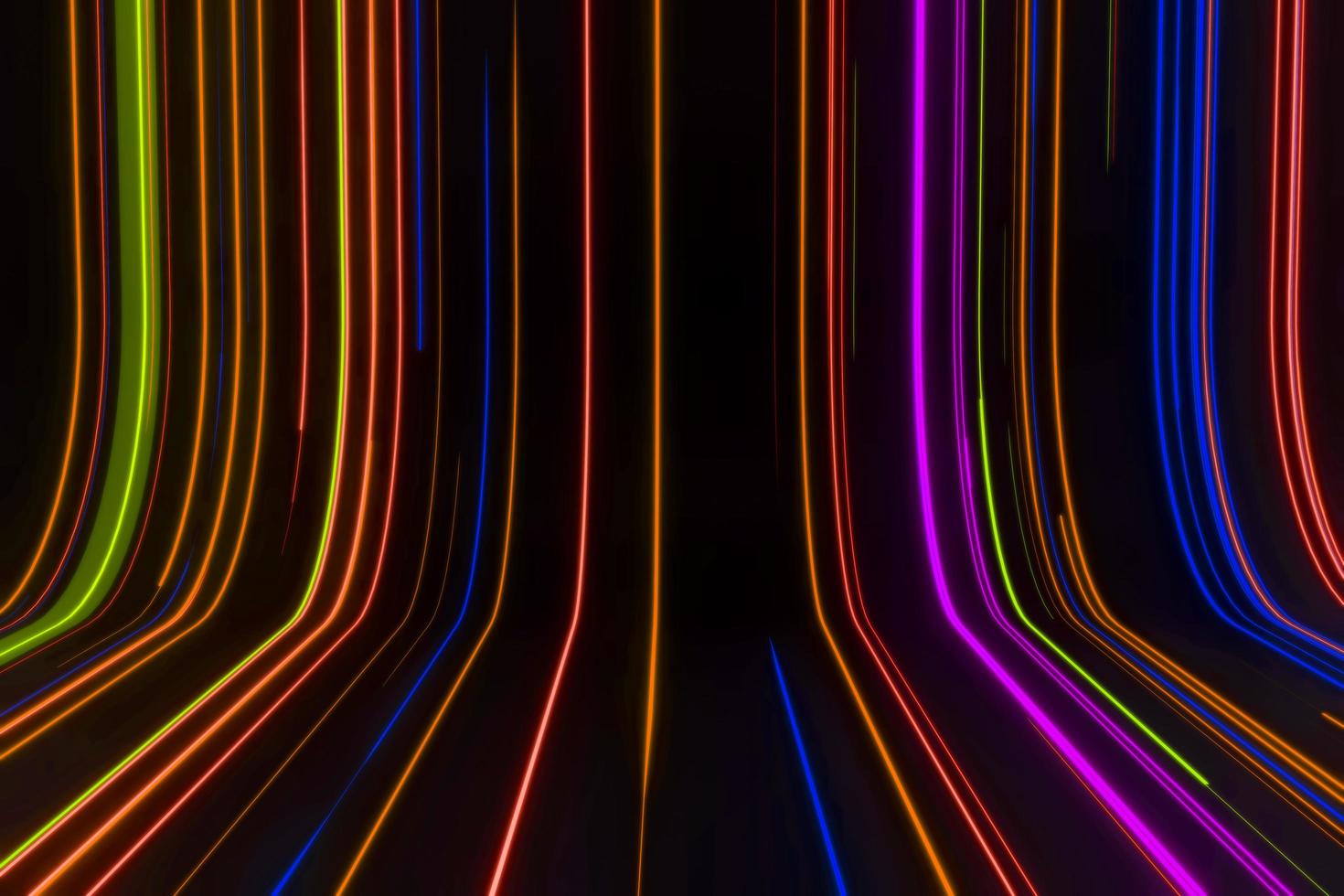3d futuristico neon astratto sfondo, laser raggi colorato luci sfondo schermo foto