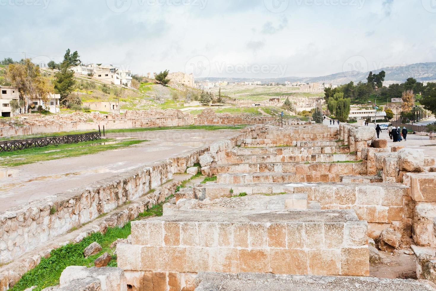 circo ippodromo nel greco-romano città di jerash nel Giordania foto