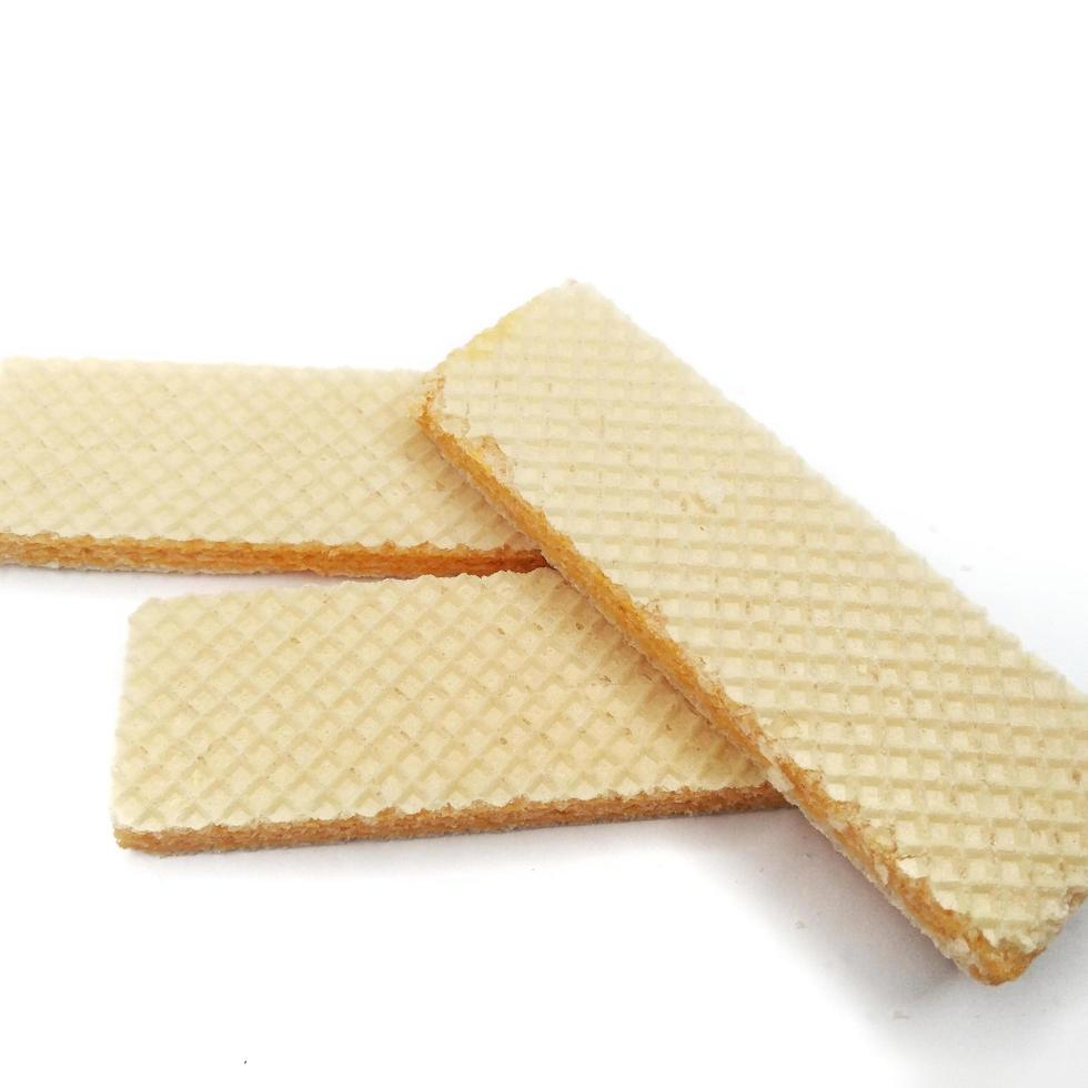 impostato di delizioso wafer con crema formaggio isolato su bianca sfondo. per sfondi, copertine, striscioni, annunci e Di Più foto