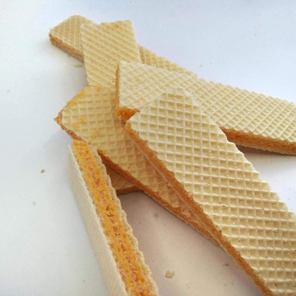 impostato di delizioso wafer con crema formaggio isolato su bianca sfondo. per sfondi, copertine, striscioni, annunci e Di Più foto