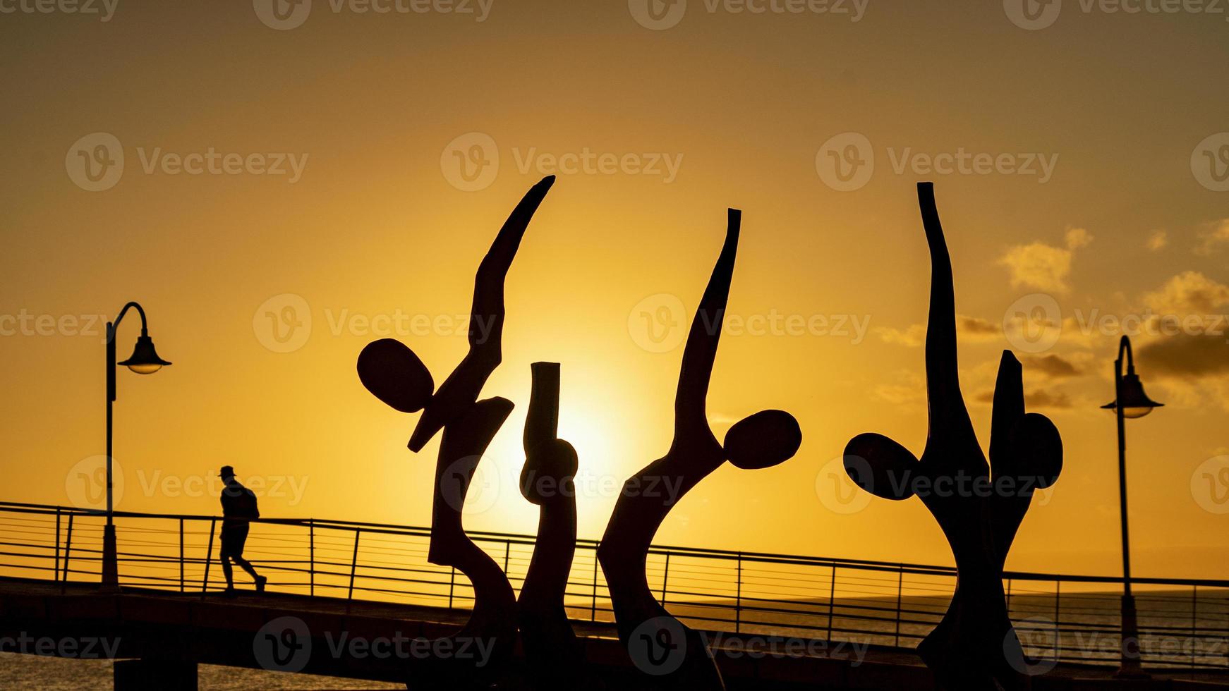 tramonto ad agaete isole canarie foto