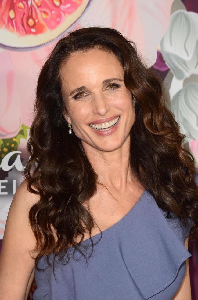 los angeles, 13 gennaio - andie macdowell all'evento Hallmark Channel e Hallmark Movies and Mysteries Winter 2018 tca presso la casa del torneo il 13 gennaio 2018 a Pasadena, California foto