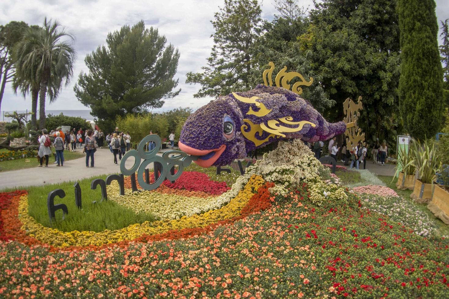 Genova, Italia - Maggio 7 2022 - euroflora internazionale floreale esposizione foto