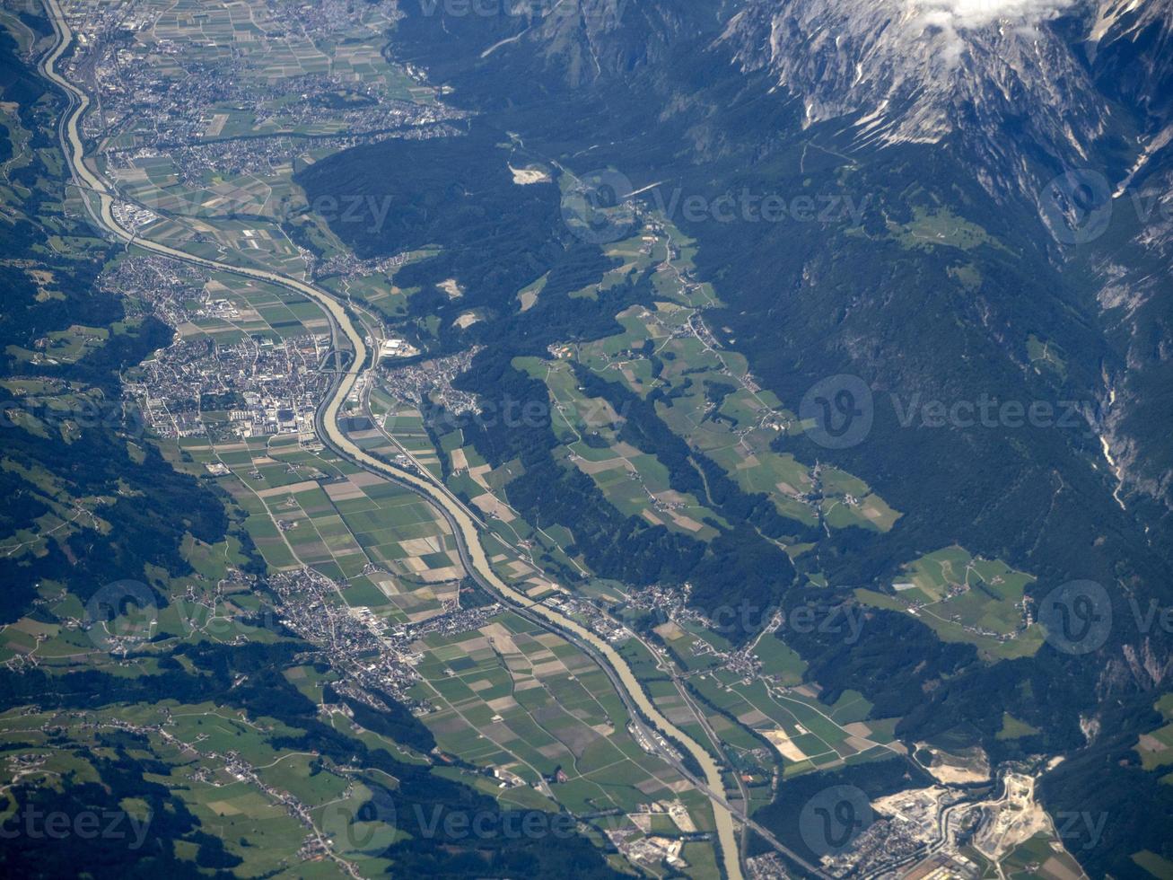 Innsbruck valle aereo panorama a partire dal aereo foto