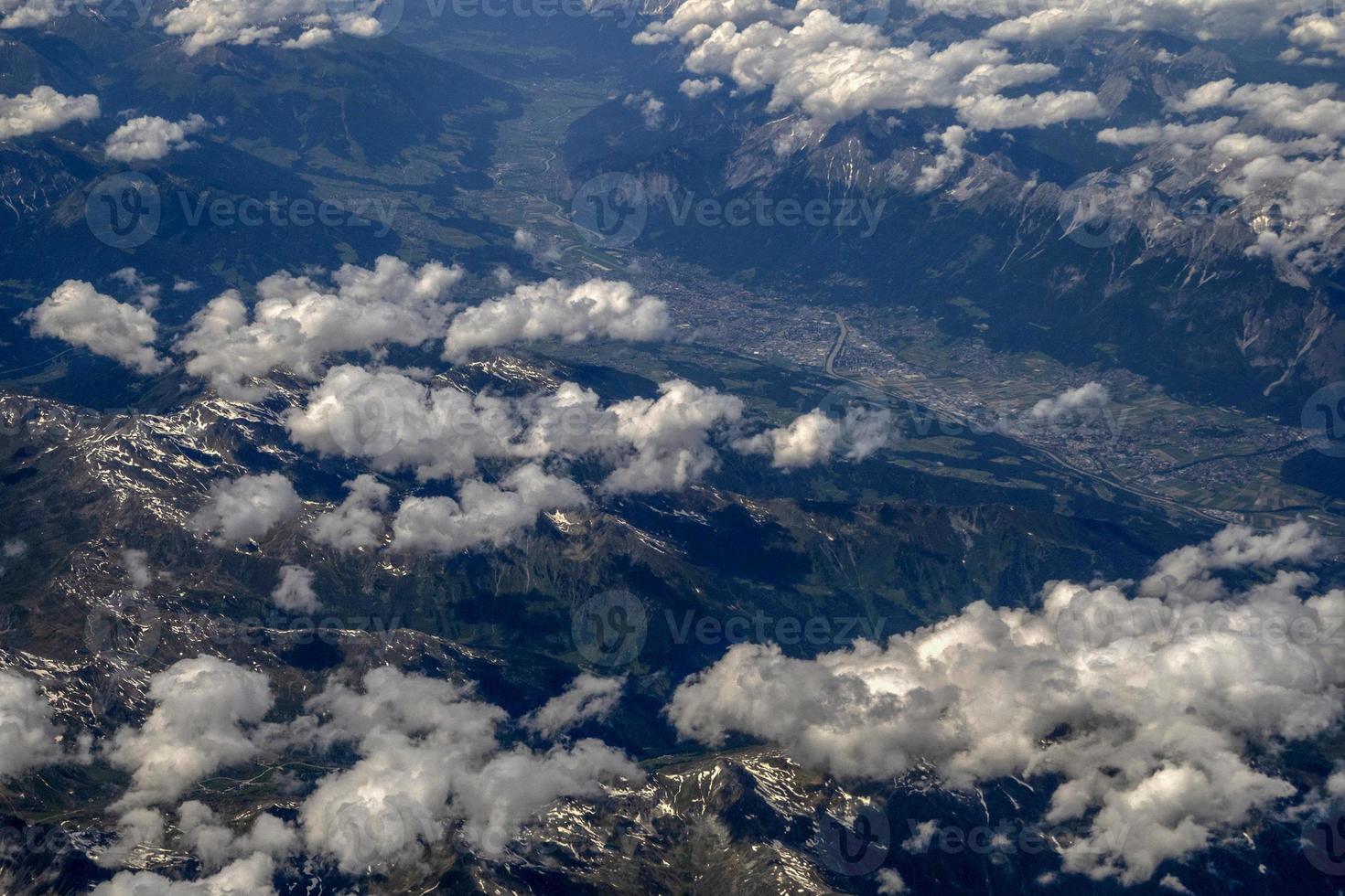 Innsbruck valle aereo panorama a partire dal aereo foto