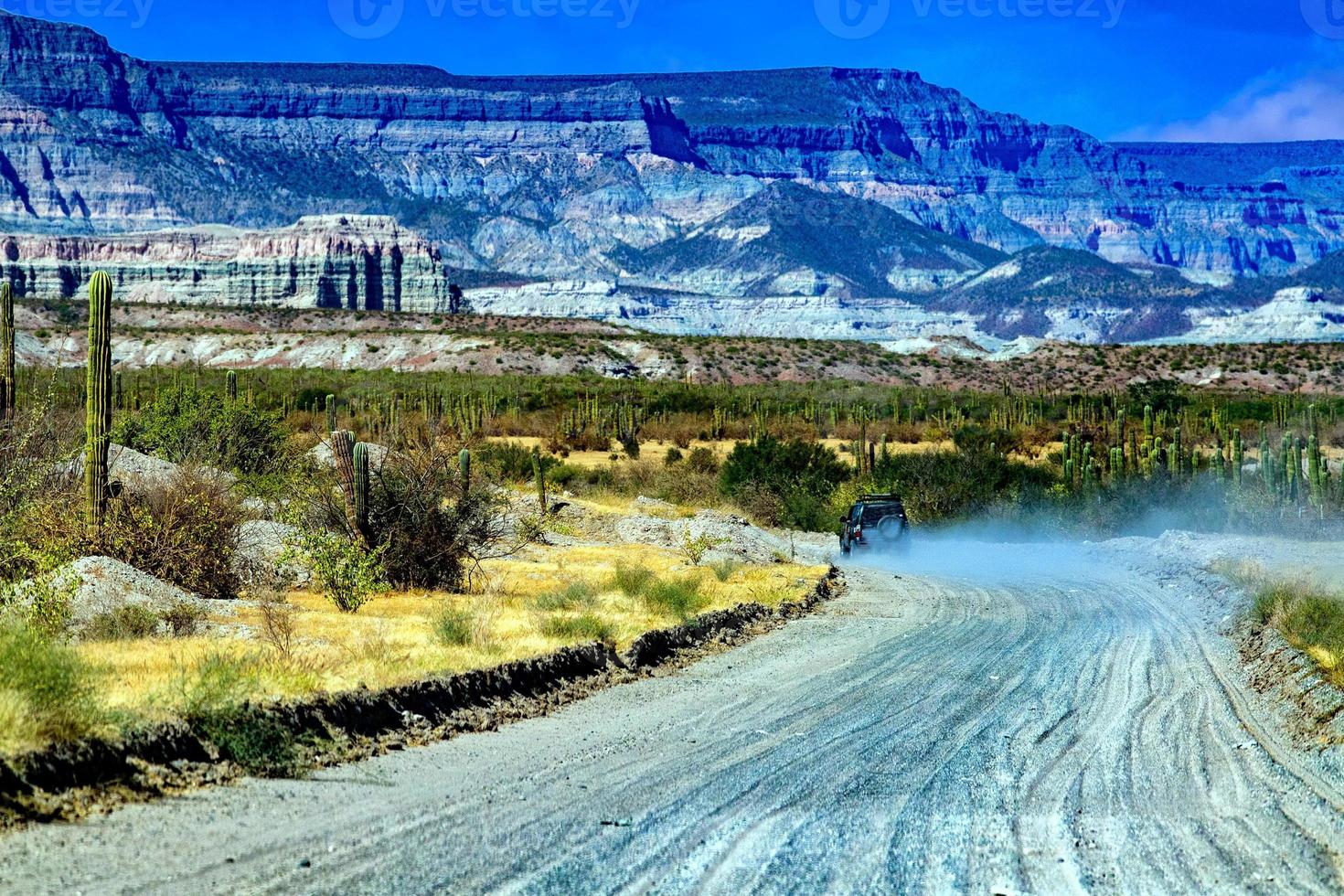 fuori strada nel baja California paesaggio panorama deserto strada foto