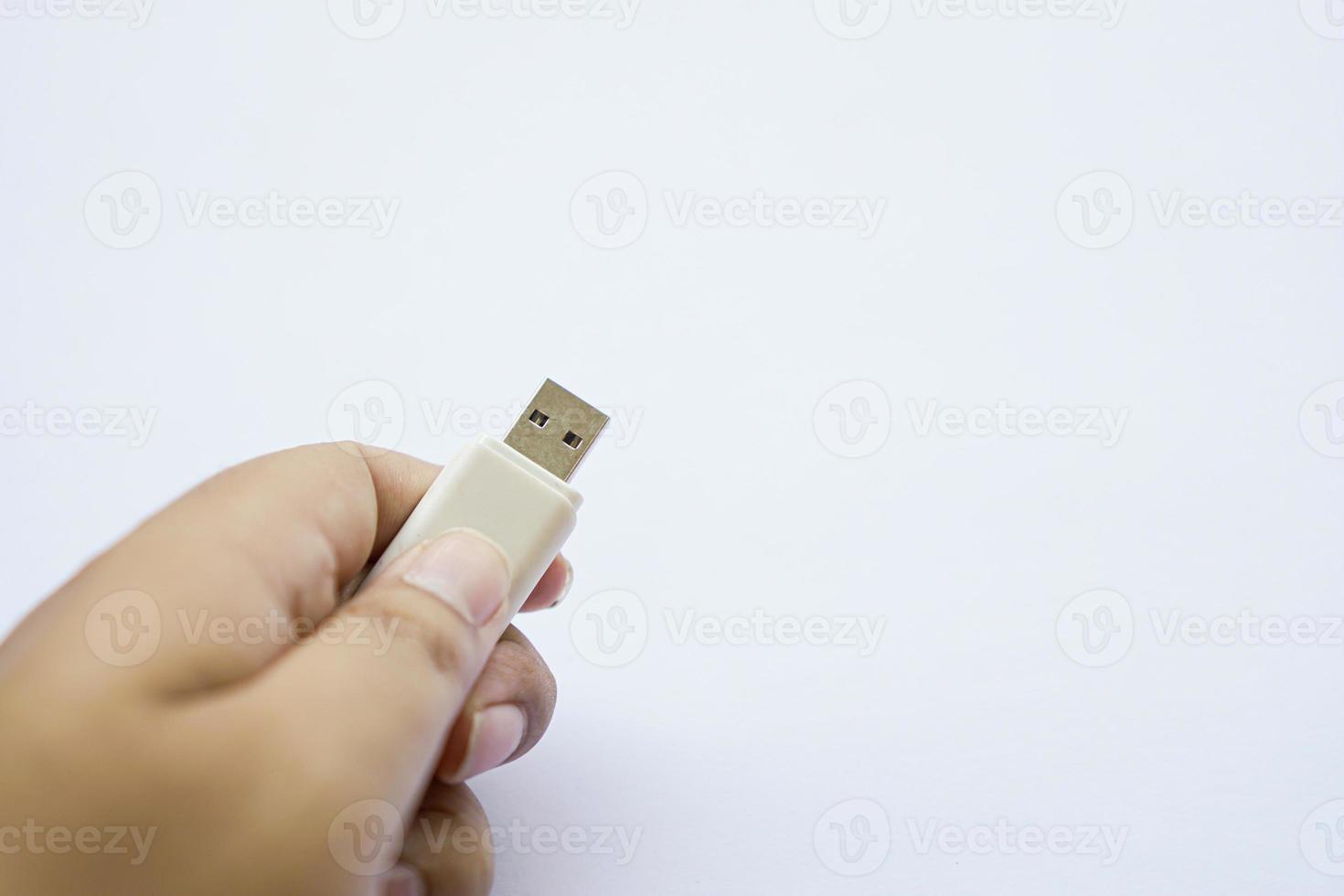 umano mano su Usato veloce guidare è bianca, compatto USB guidare foto