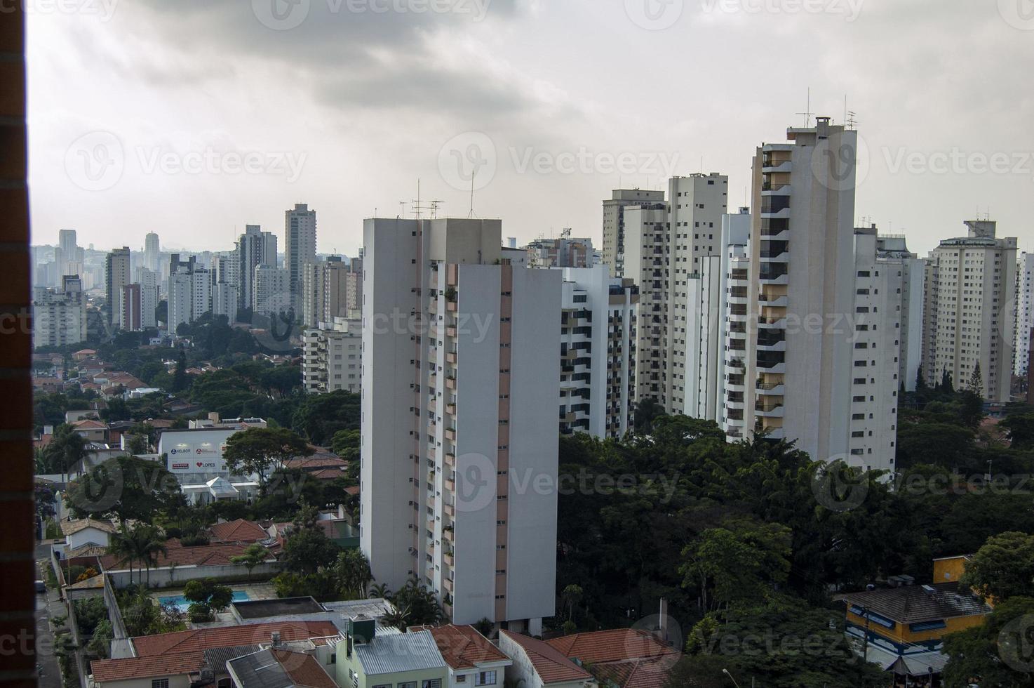 orizzonte Visualizza con vario edifici e grattacieli nel sao paulo città foto