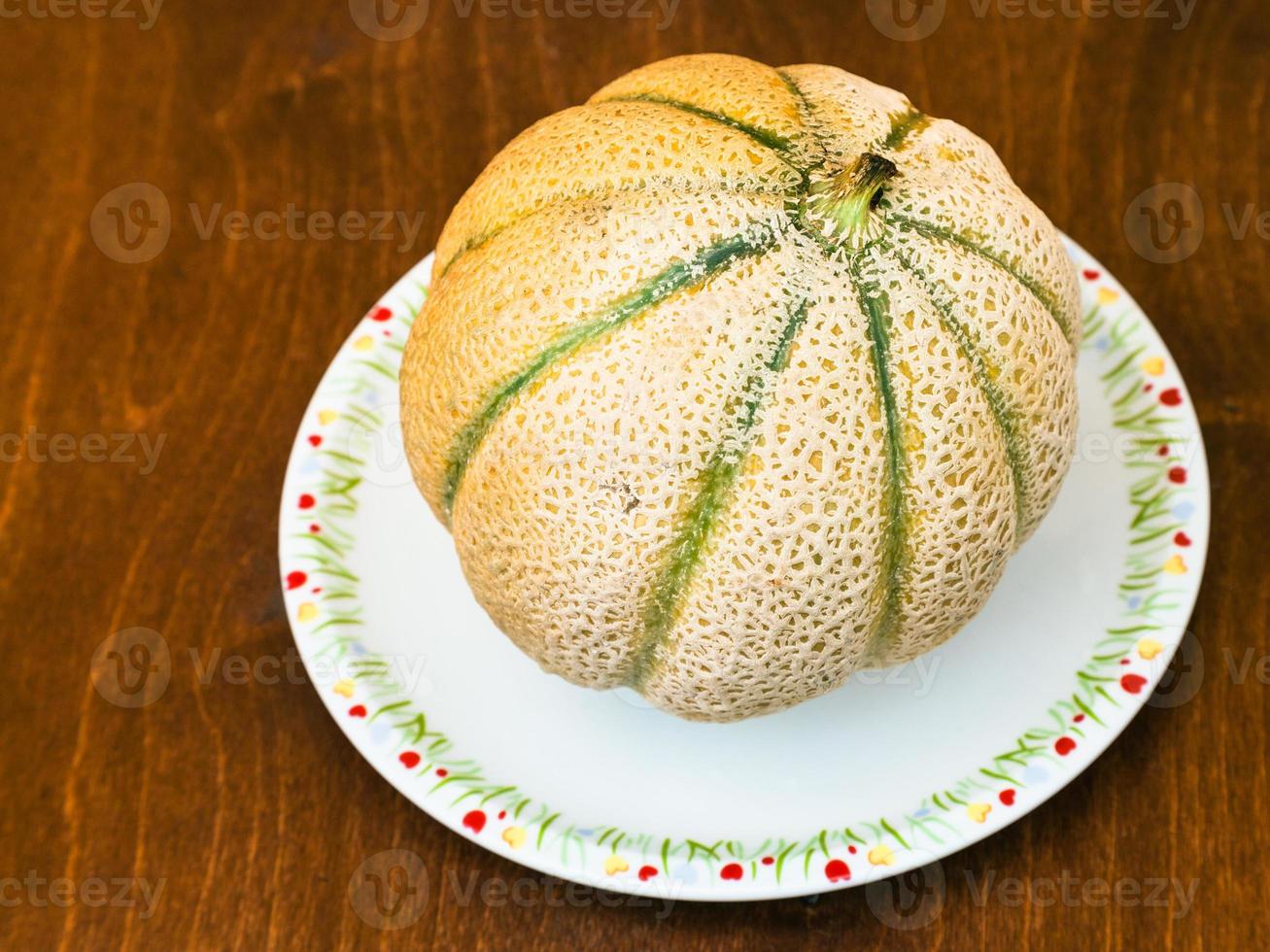 siciliano melone Cantalupo melone su piatto foto