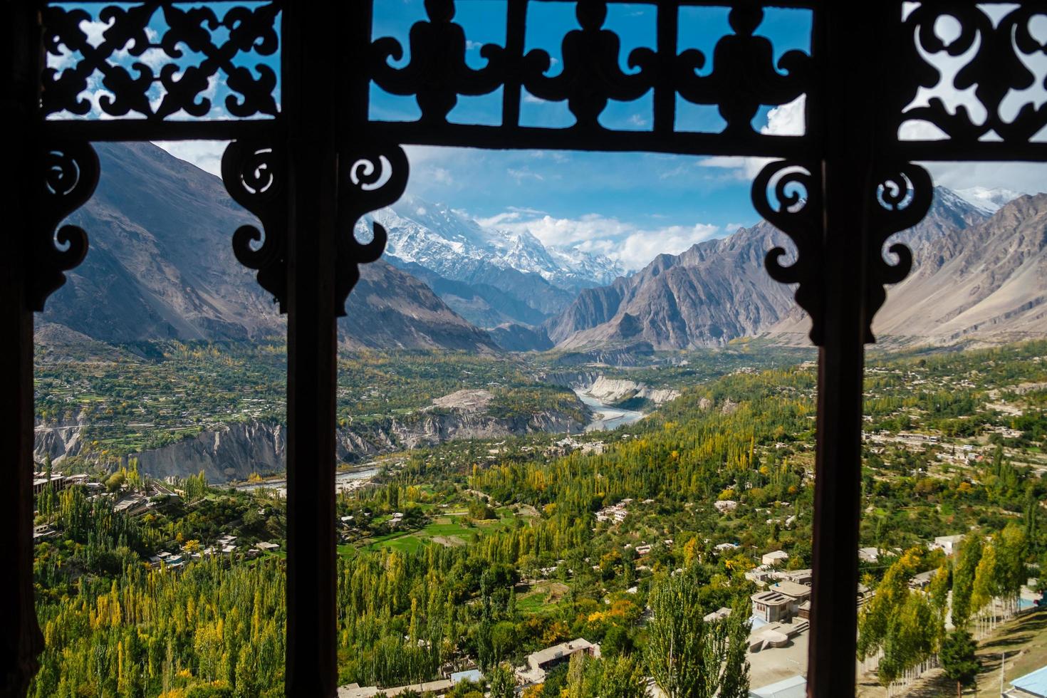 vista del paesaggio della natura della valle di hunza nagar, Pakistan foto