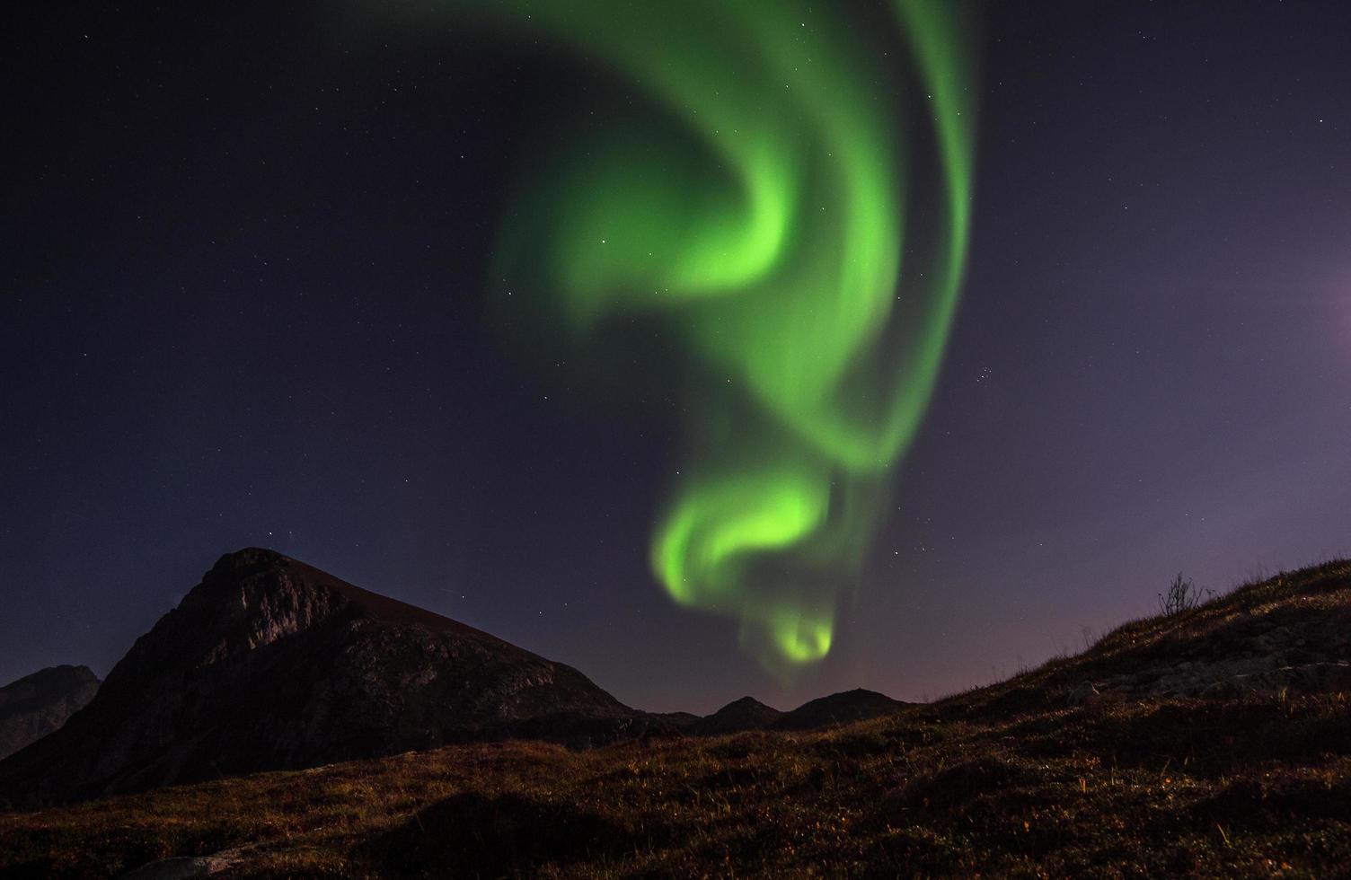 aurora boreale luci in lofoten foto