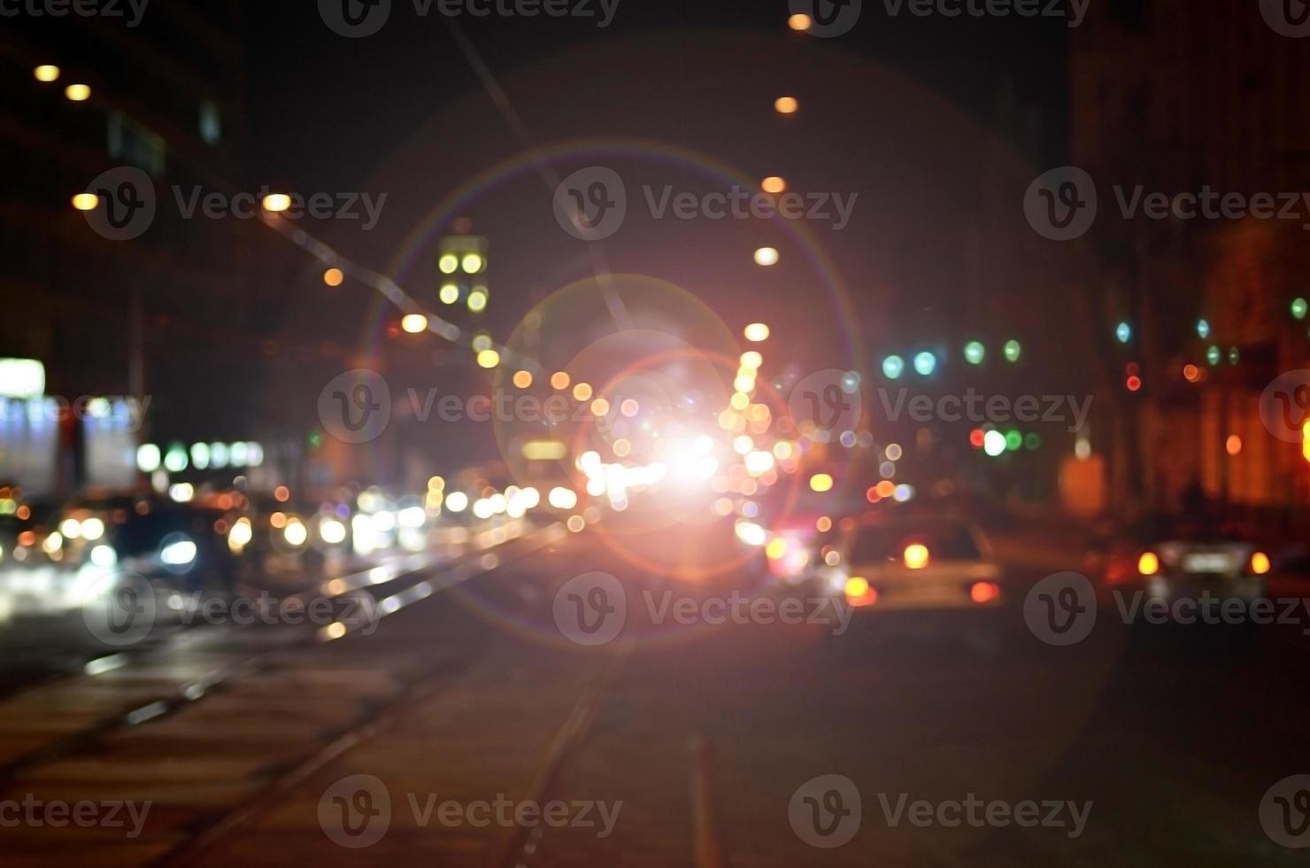 sfocato paesaggio di notte città foto