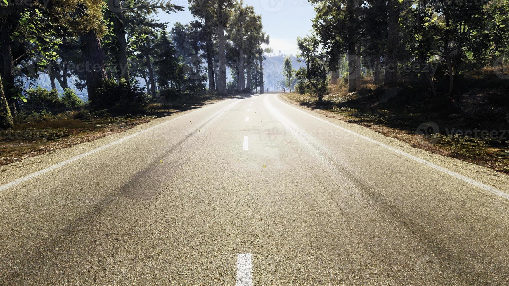 3d interpretazione di un' strada nel il mezzo di natura rurale mezzi di trasporto sistema foto