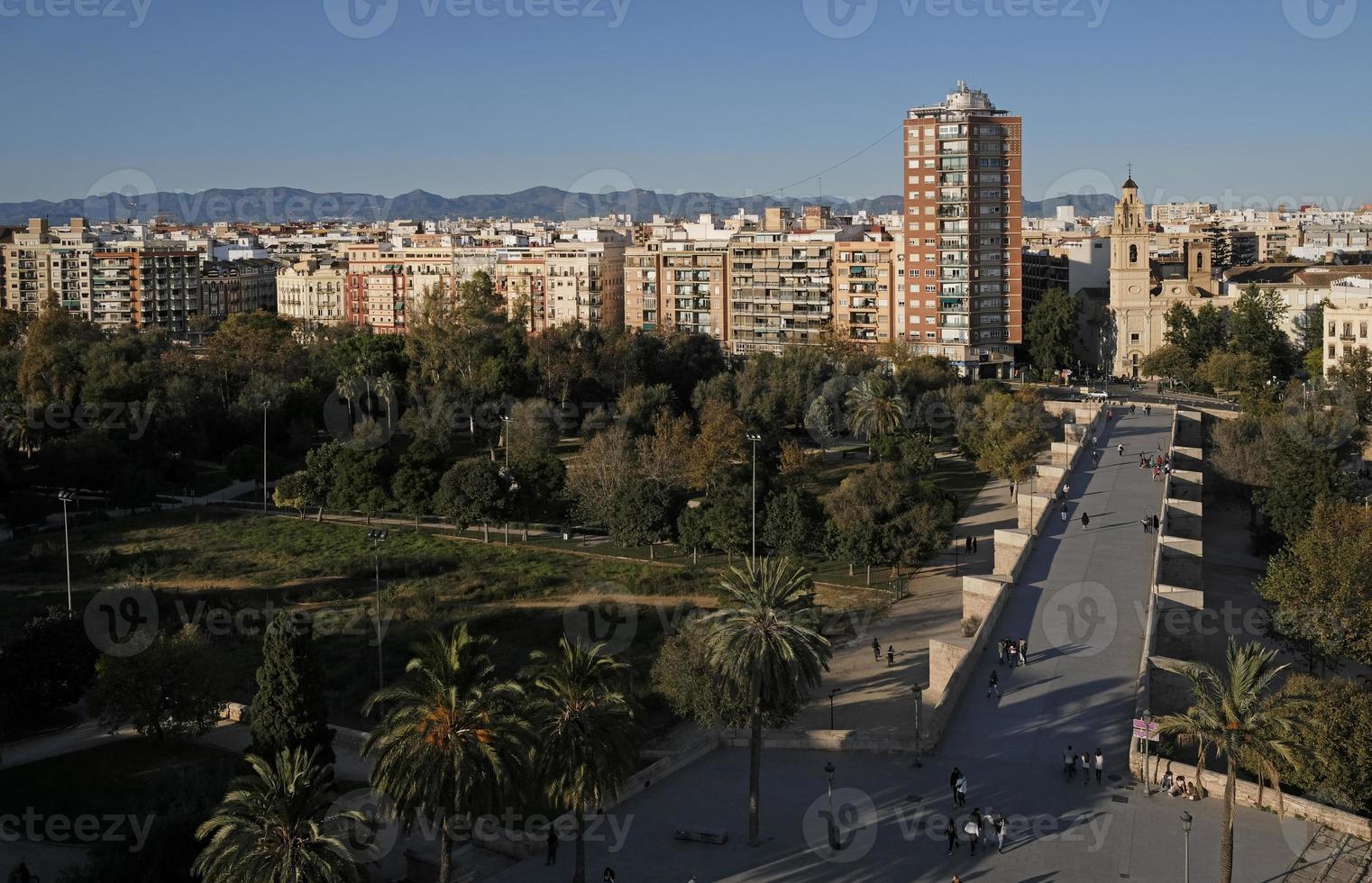 Visualizza al di sopra di il città di valencia, Spagna foto