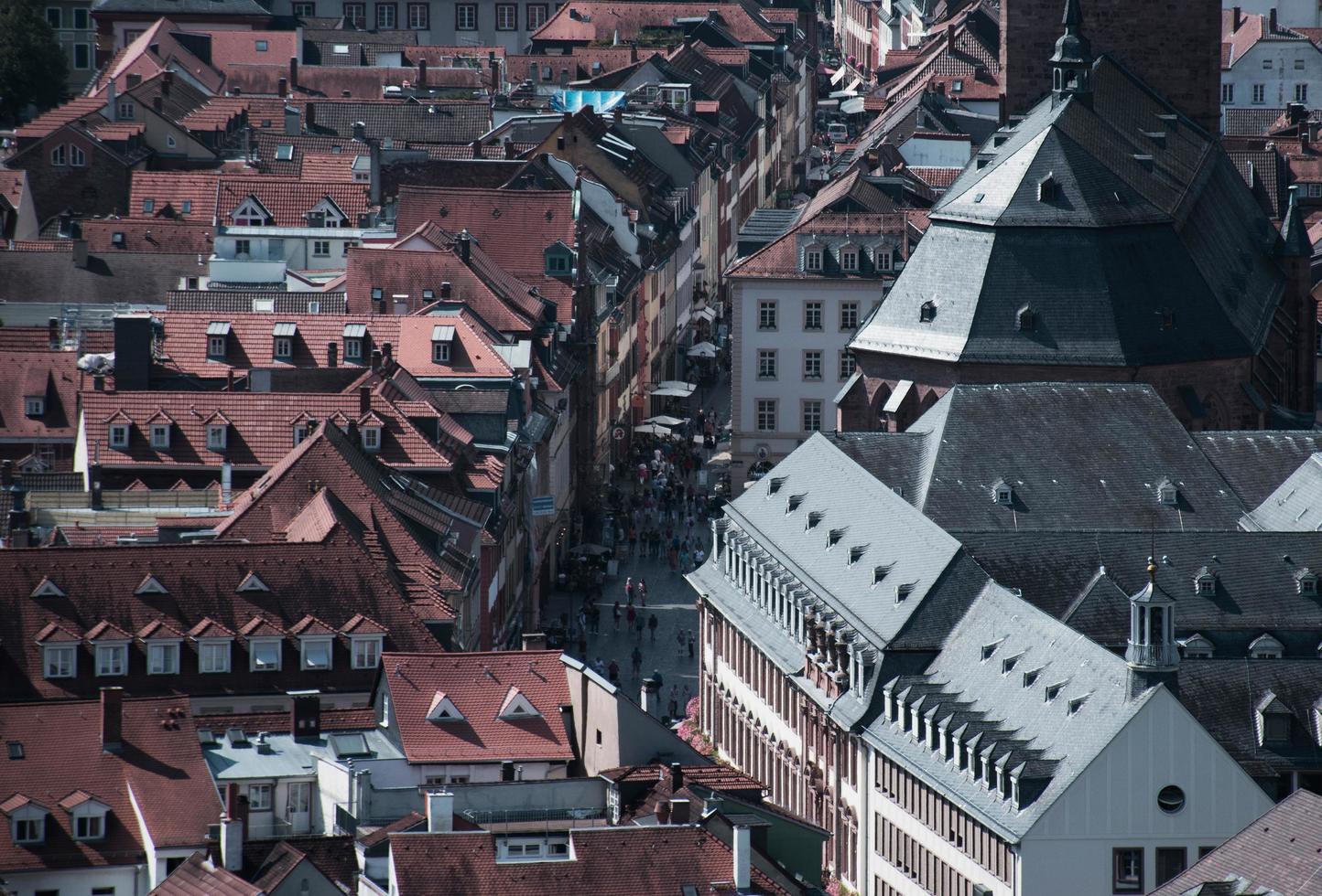 antenna della costruzione di tetti e strade foto