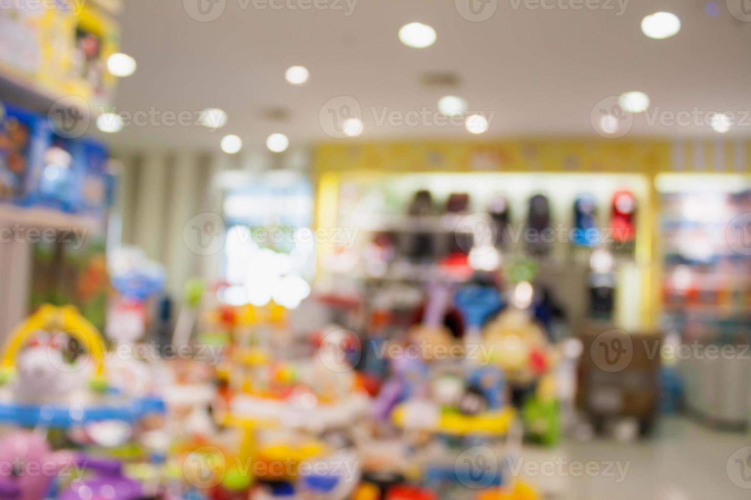 giocattolo per bambini per i grandi magazzini per bambini nel centro commerciale sfocatura dello sfondo foto