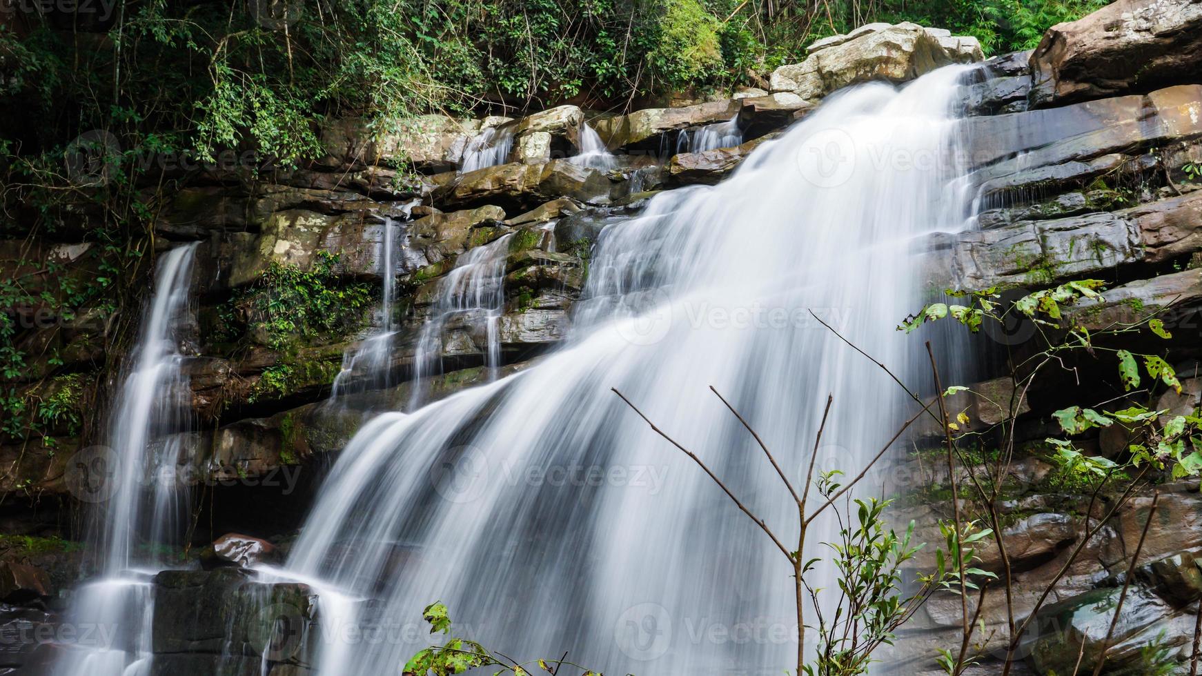 il cascata nel il grande foresta è molto bellissimo e Di meno conosciuto e pericoloso durante il piovoso stagione. foto