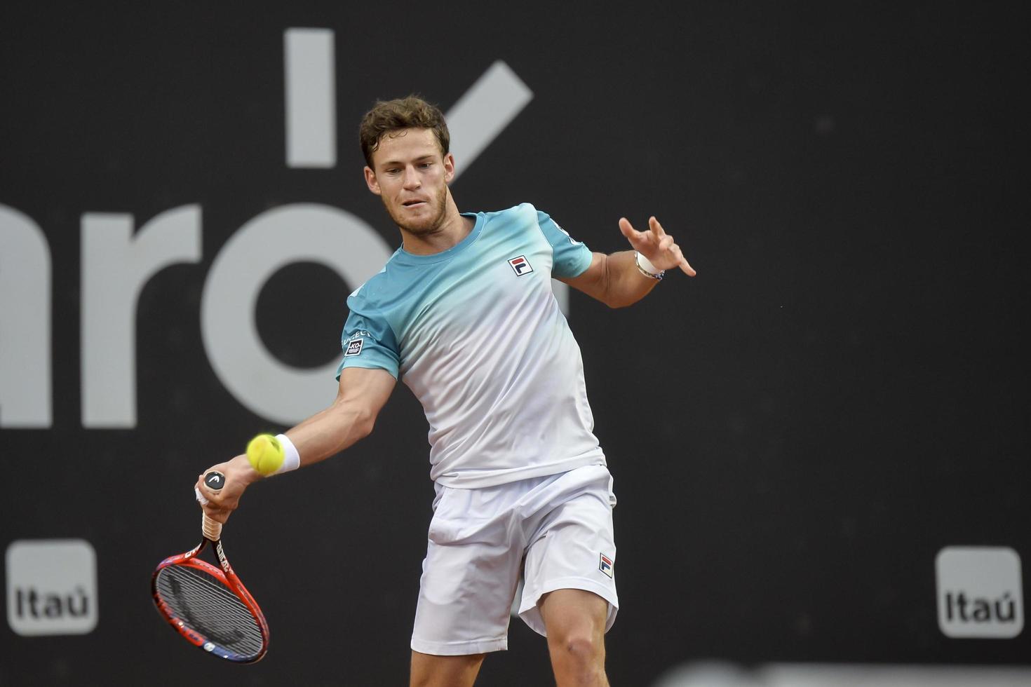 rio de janeiro, brasile - febbraio 25, 2017 - diego schwartzman argomento finale gioco durante rio Aperto 2018 tenuto a il fantino club brasiliana. foto