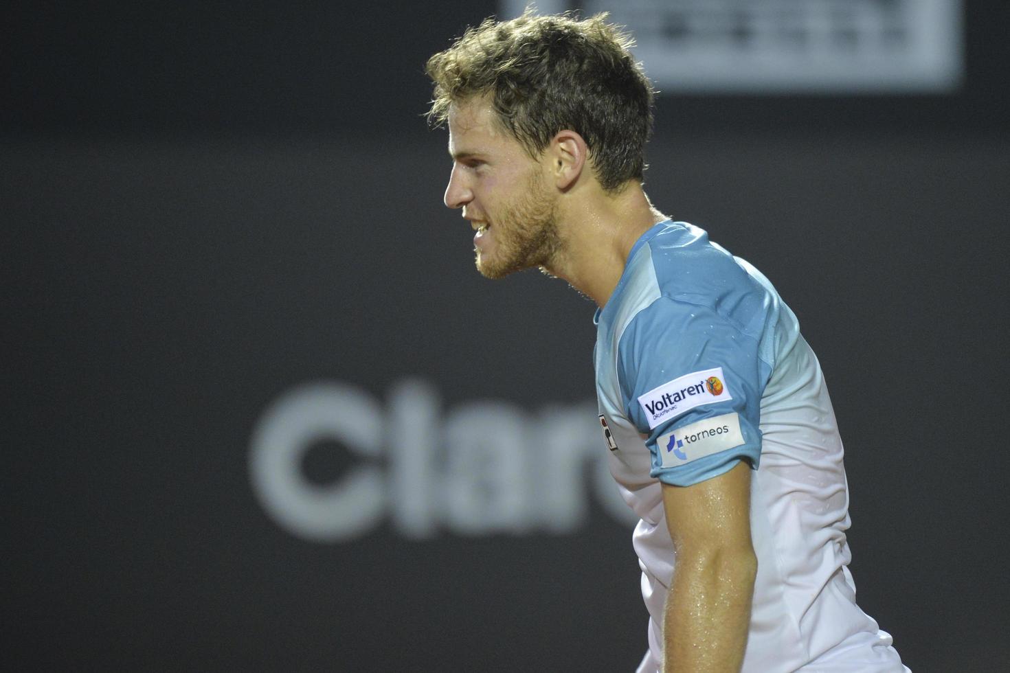 rio de janeiro, brasile - febbraio 25, 2017 - diego schwartzman argomento finale gioco durante rio Aperto 2018 tenuto a il fantino club brasiliana. foto