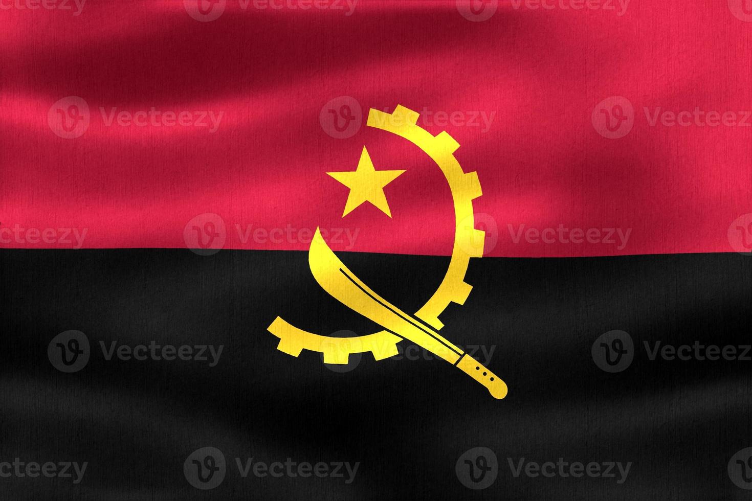 bandiera angola - bandiera in tessuto sventolante realistica foto