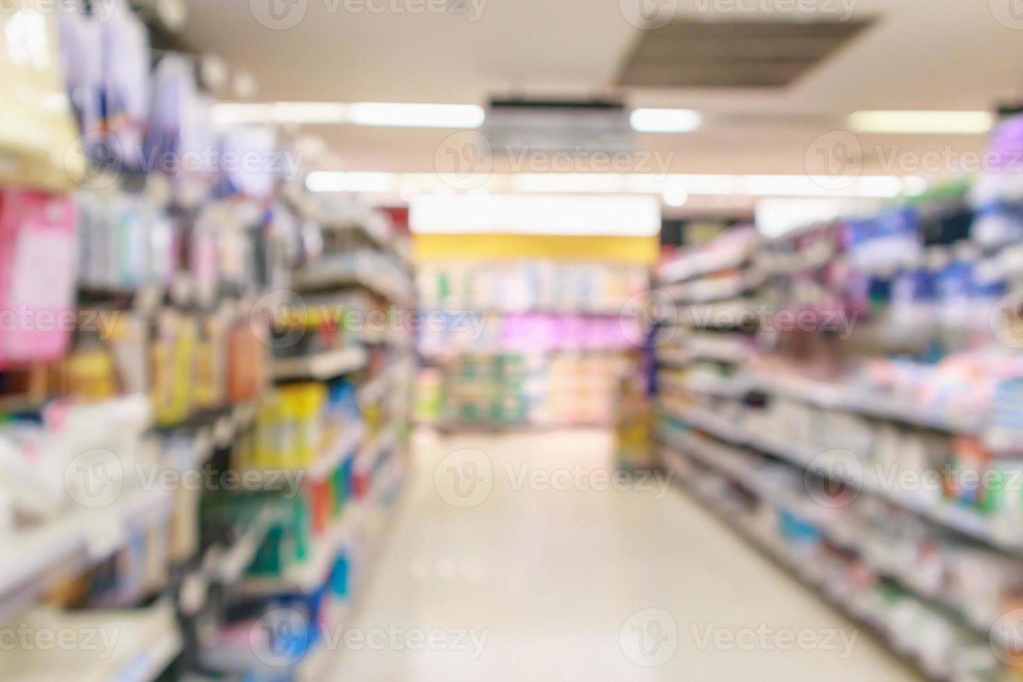 astratto sfocato supermercato corridoio sfocato sfondo foto