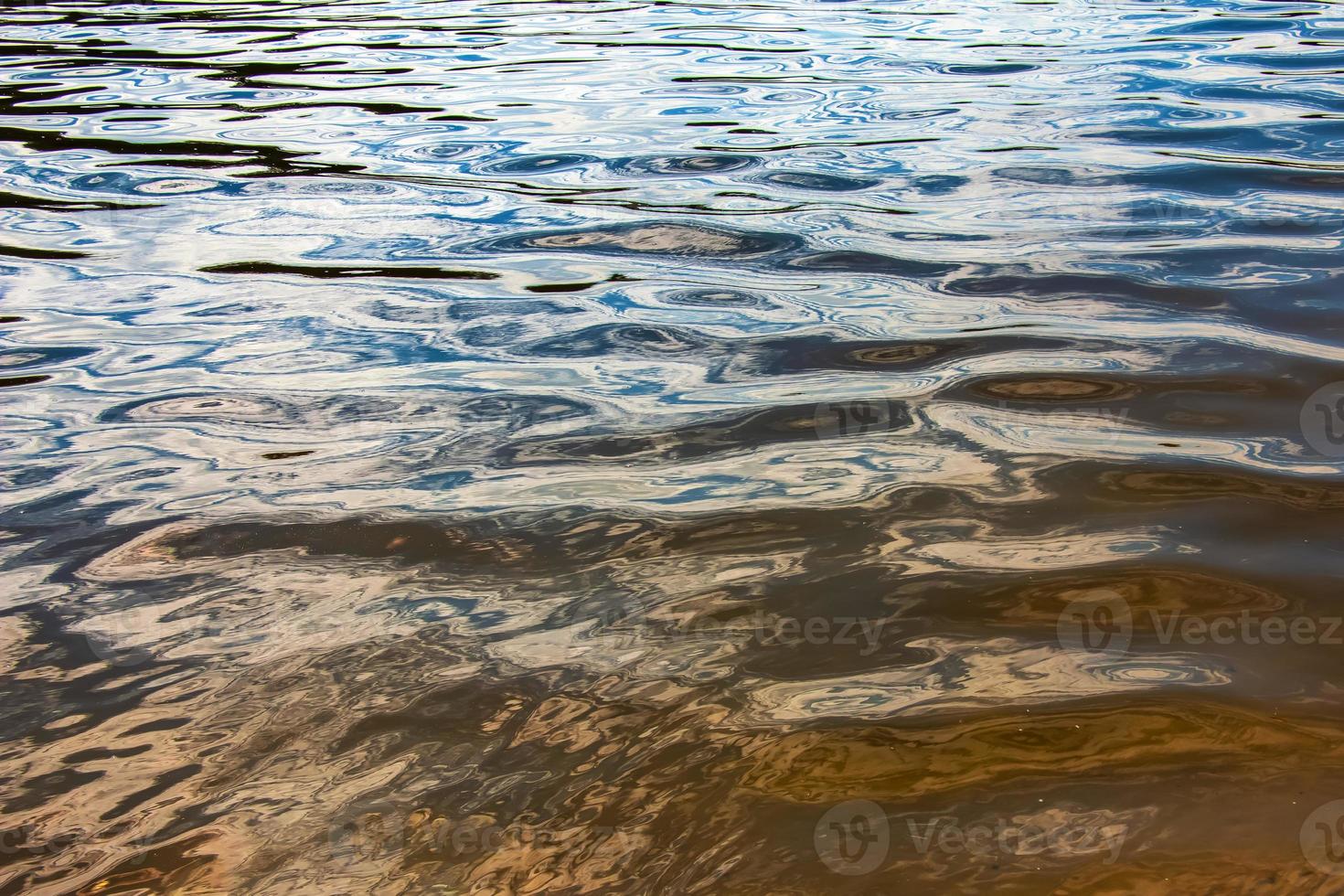 acqua ondulazione struttura sfondo. ondulato acqua superficie durante tramonto, d'oro leggero riflettendo nel il acqua. foto