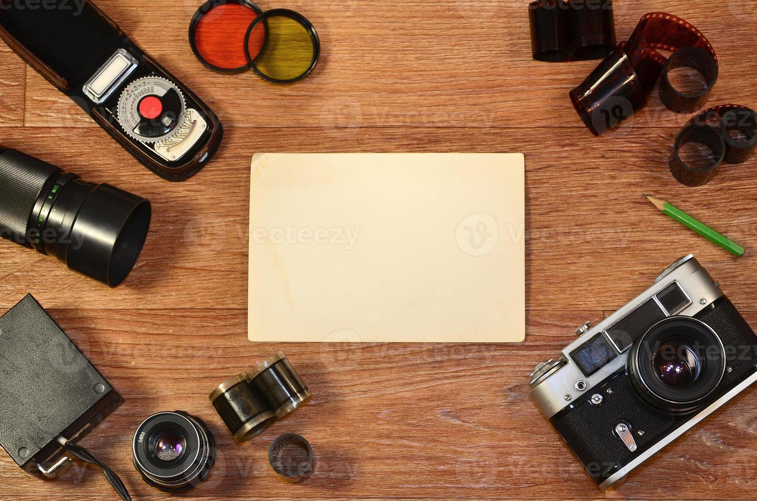 natura morta con vecchio fotografia attrezzatura foto