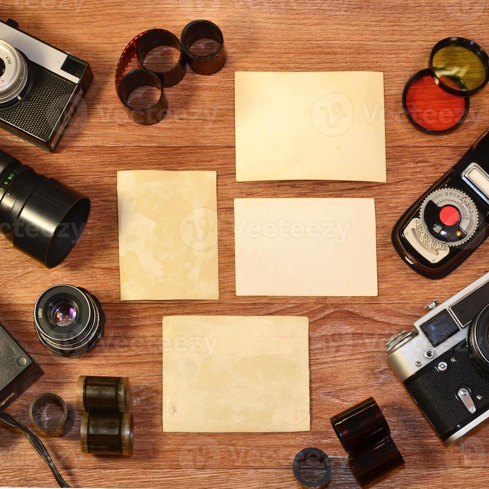 natura morta con vecchio fotografia attrezzatura foto