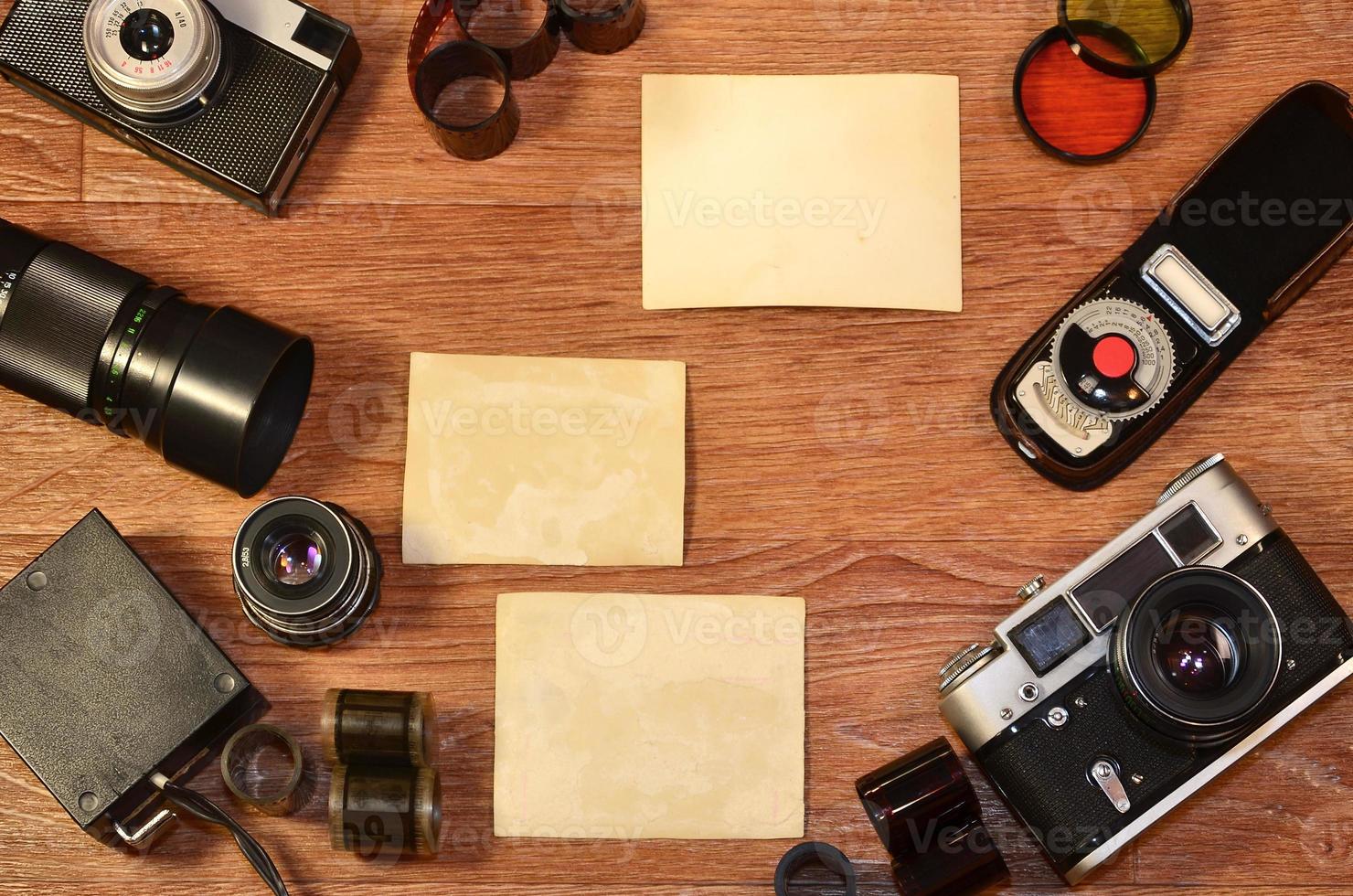 natura morta con vecchio fotografia attrezzatura foto