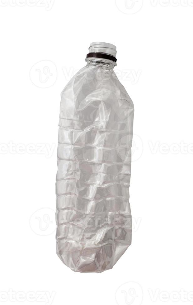 riciclato plastica bottiglia isolato su bianca sfondo foto