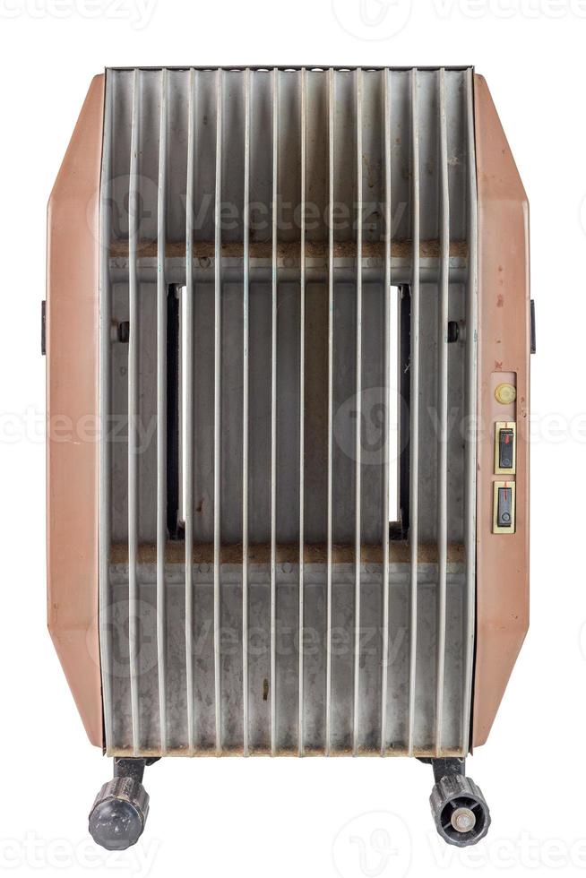 vecchio sporco domestico elettrico riscaldatore - isolato su bianca sfondo foto