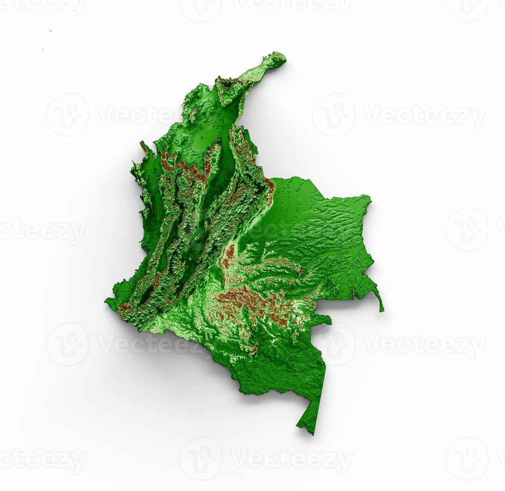 Colombia topografica carta geografica 3d realistico carta geografica colore 3d illustrazione foto