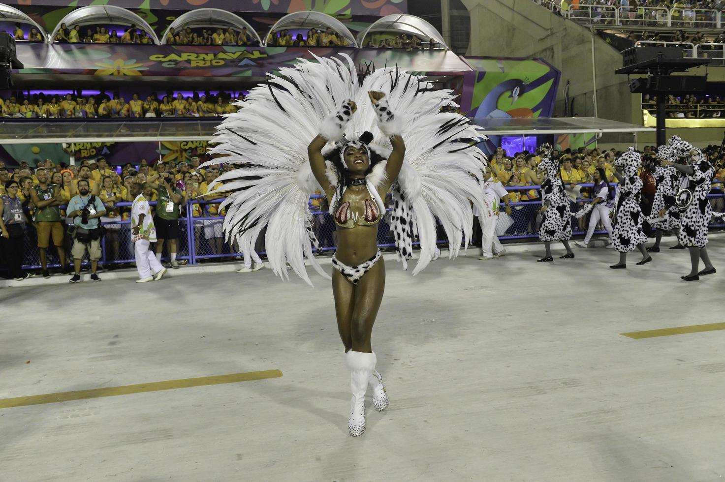 rio, brasile - febbraio 12, 2018 - samba scuola parata nel sambodromo. Grande rio foto