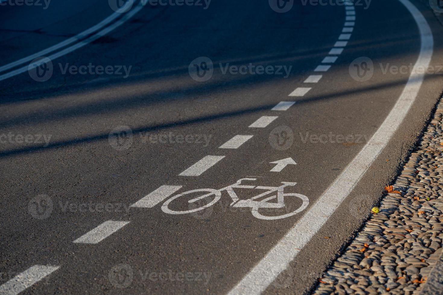 strada con ciclo sentiero foto