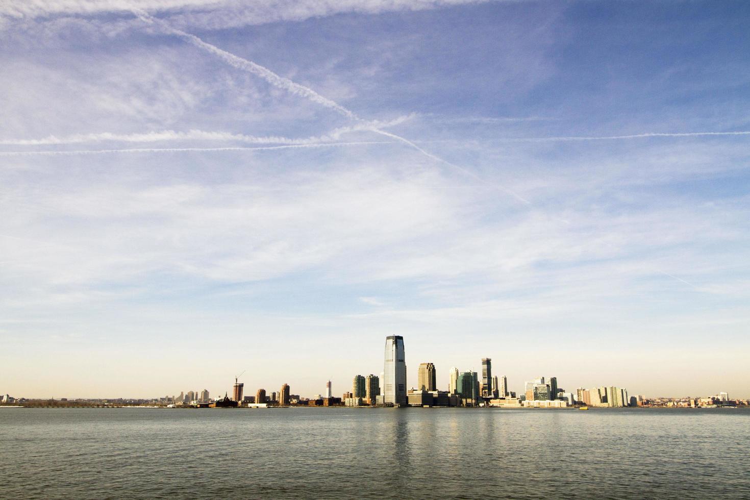 skyline di new york al tramonto foto