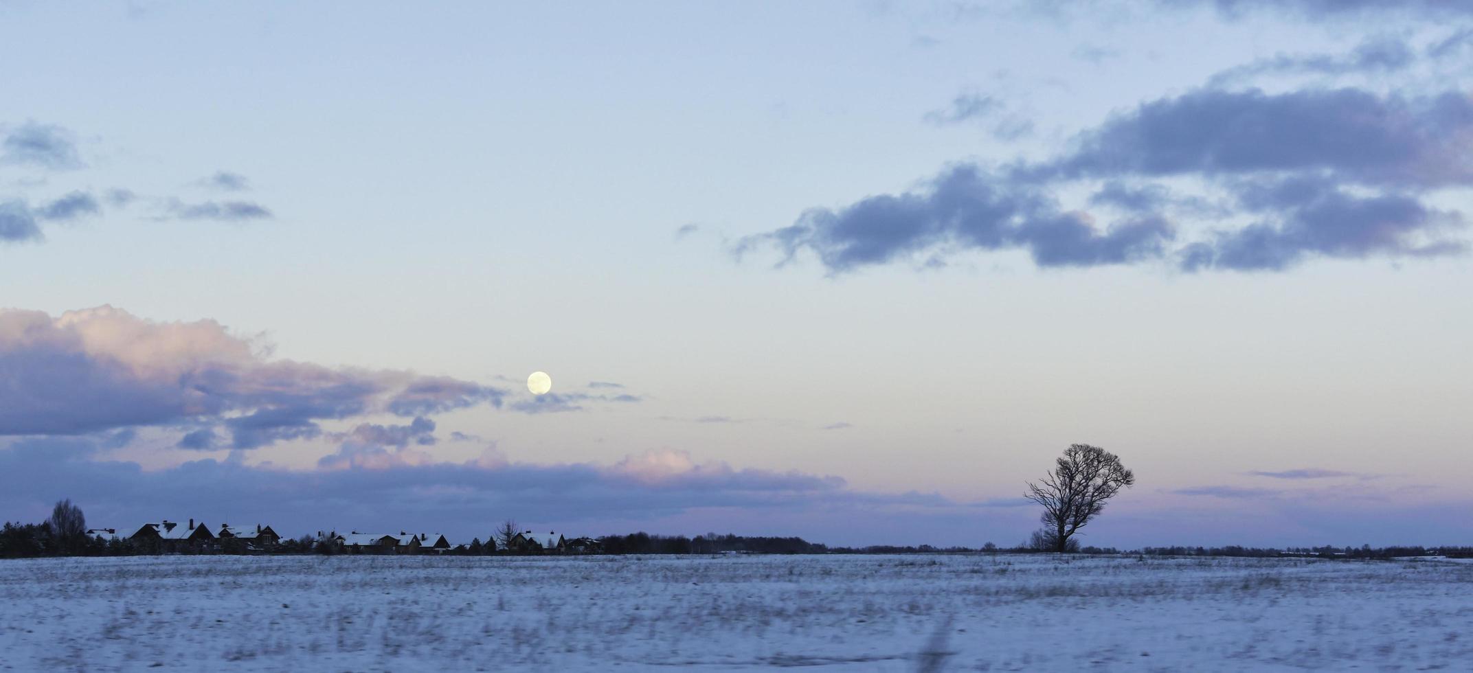 cielo blu pastello con la luna foto