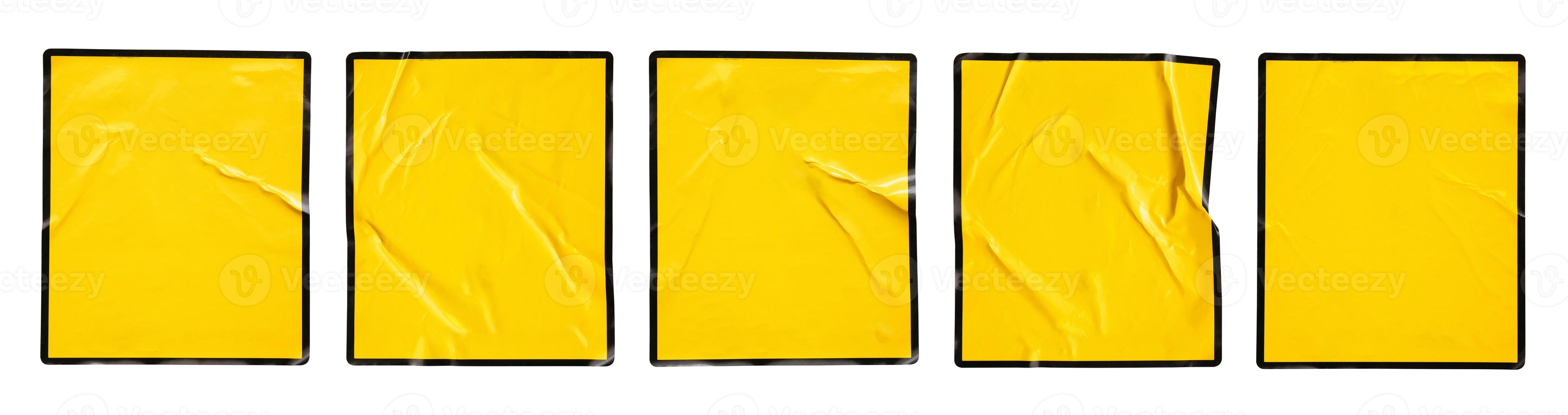 vuoto avvertimento cartello giallo colore con nero telaio etichetta impostato isolato su bianca sfondo foto