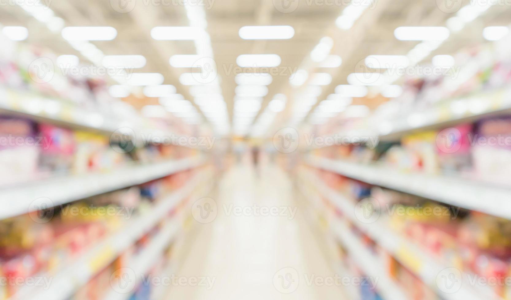 supermercato memorizzare corridoio interno astratto sfocato sfondo foto