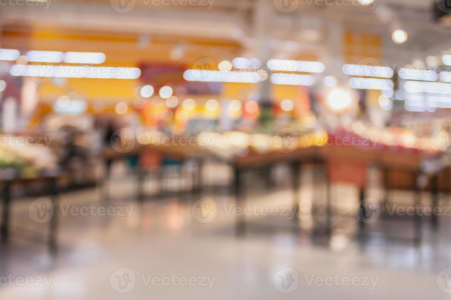 supermercato con cibo fresco astratto sfondo sfocato con luce bokeh foto