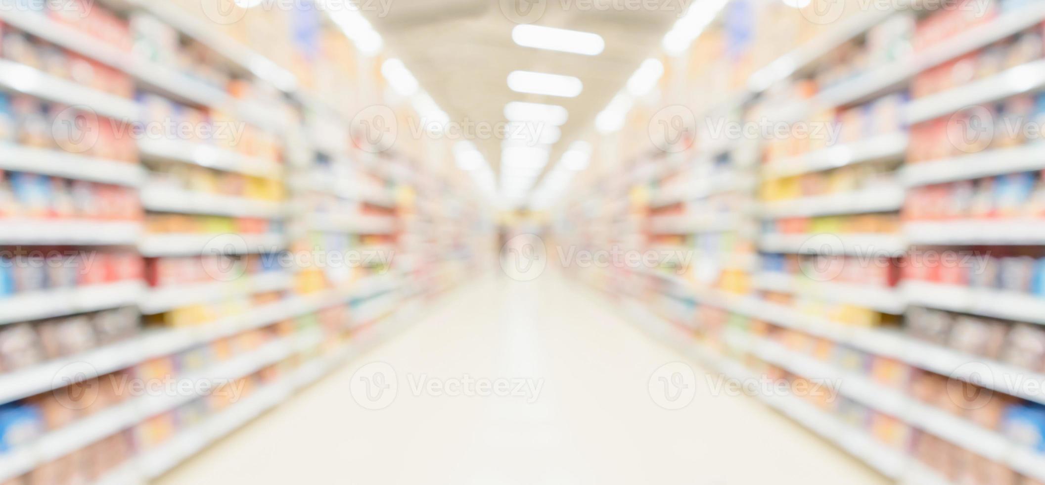 supermercato memorizzare corridoio interno astratto sfocato sfondo foto