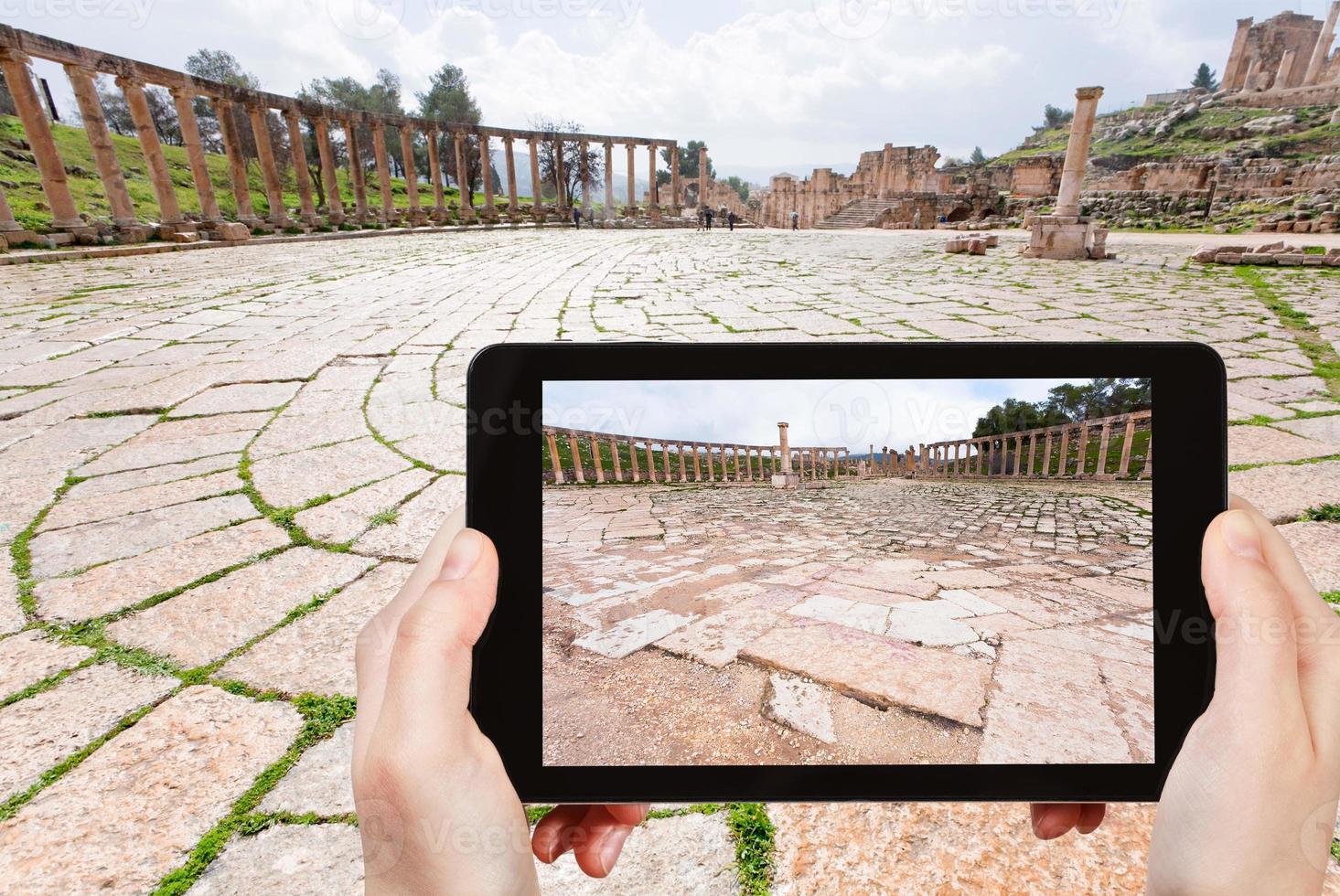 turista assunzione foto di romano ovale Forum nel jerash